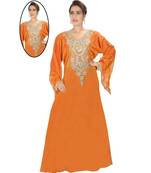 Orange Georgette Embroidered Zari Work Islamic-Kaftans