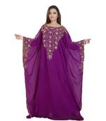 Magenta Georgette Embroidered Zari Work Islamic-Kaftans