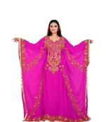 Pink Georgette Embroidered Zari Work Islamic-Kaftans