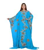 Turquoise Georgette Embroidered Zari Work Islamic-Kaftans