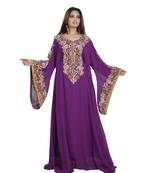 Magenta Georgette Embroidered Zari Work Islamic-Kaftans