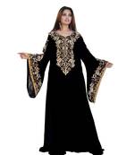 Black Georgette Embroidered Zari Work Islamic-Kaftans