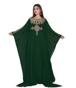 Green Georgette Embroidered Zari Work Islamic-Kaftans