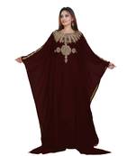Brown Georgette Embroidered Zari Work Islamic-Kaftans