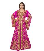 Pink Georgette Embroidered Zari Work Islamic-Kaftans