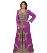 Pink Georgette Embroidered Zari Work Islamic-Kaftans