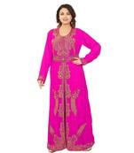 Pink Georgette Embroidered Zari Work Islamic-Kaftans
