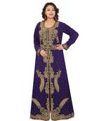 Purple Georgette Embroidered Zari Work Islamic-Kaftans