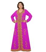 Pink Georgette Embroidered Zari Work Islamic-Kaftans