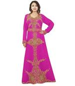 Pink Georgette Embroidered Zari Work Islamic-Kaftans