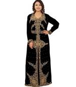 Black Georgette Embroidered Zari Work Islamic-Kaftans