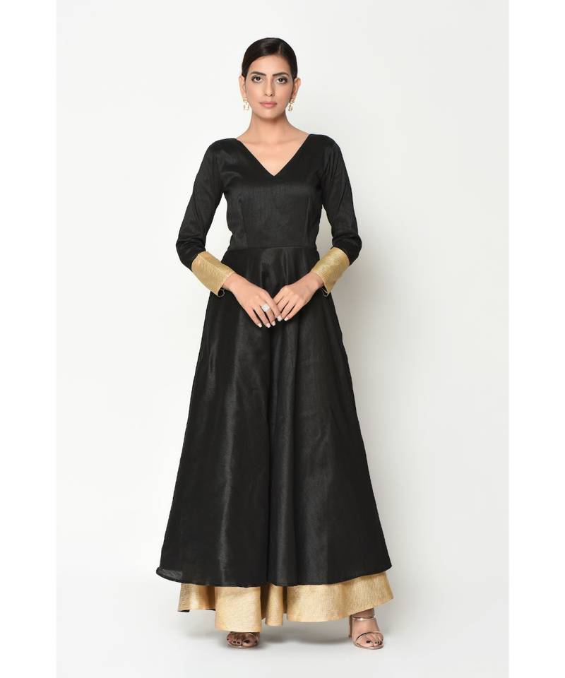 Black Peek-a-boo Border Dress