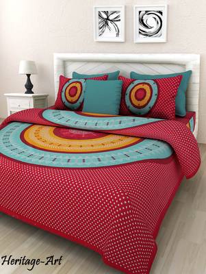 Indian handmade bedsheet with pillow cover  1