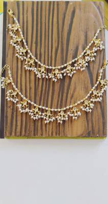 Kundan And Pearls Gold Tone Anklet 1