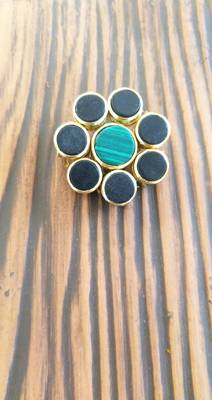 Green And Black Flower Brooch 1