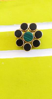 Green And Black Flower Brooch 2