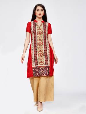 Multicolor printed crepe kurti 1