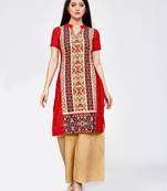 Multicolor printed crepe kurti