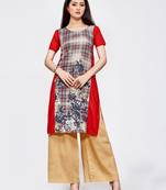 Grey printed crepe kurti