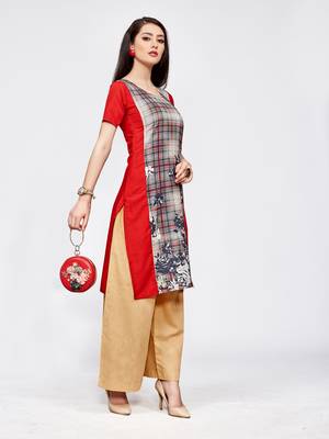 Grey printed crepe kurti 3