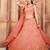 Peach zari and sequins embroidered georgette Semi Stitched Lehenga choli for wedding