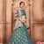 Glamorous Rama Green Zari and Sequins Embroidered Art Silk Semi Stitched Ethnic Lehenga for wedding