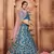 Blue Dari, Thread and Sequins Embroidered Art Silk Semi Stitched bridal lehenga