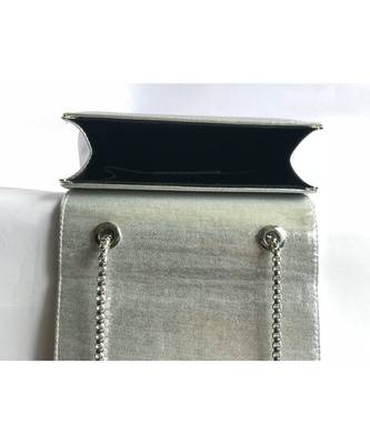 Silver Square Embroidered Clutch Sling 4