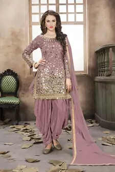 Light-baby-pink embroidered taffeta salwar with dupatta