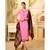 Baby Pink & Maroon Satin Georgette Women's Salwar Suit With Banarasi Dupatta