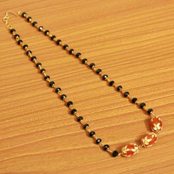 Orange Crystal Mangalsutra 1