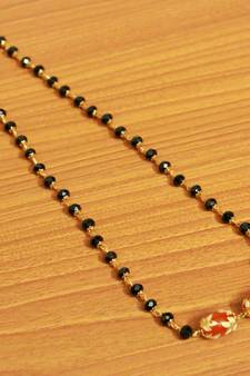 Orange Crystal Mangalsutra