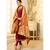 Maroon & Orange Satin Georgette Women's Salwar Suit With Banarasi Dupatta