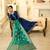 Navy Blue & Teal Satin Georgette Women's Salwar Suit With Banarasi Dupatta