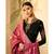 Black & Rani Pink Satin Georgette Women's Salwar Suit With Banarasi Dupatta