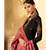Black & Rani Pink Satin Georgette Women's Salwar Suit With Banarasi Dupatta