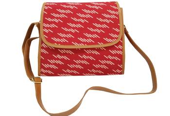 Shree Shyam Product Cotton Printed Red Sling Bag 1