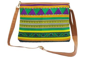 Shree Shyam Products Cotton Printed Purple Sling Bag 1