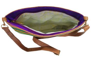 Shree Shyam Products Cotton Printed Purple Sling Bag 2