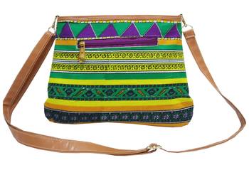 Shree Shyam Products Cotton Printed Purple Sling Bag 3
