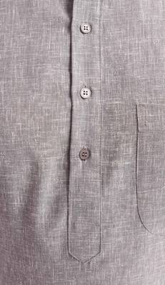 Grey Plain Cotton Kurta Pajama 4