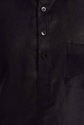 Black Plain Cotton Pathani Suits 4