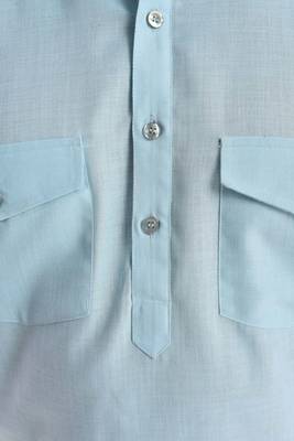 Blue Plain Cotton Pathani Suits 4