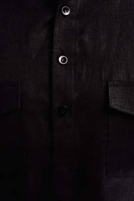 Black Plain Cotton Pathani Suits 4
