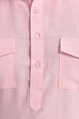 Pink Plain Cotton Pathani Suits 4