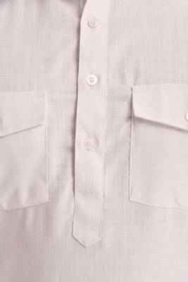 Beige Plain Cotton Pathani Suits 4