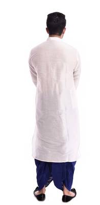 Beige Plain Silk Blend Dhoti Kurta 2