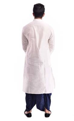 Beige Plain Silk Blend Dhoti Kurta 2
