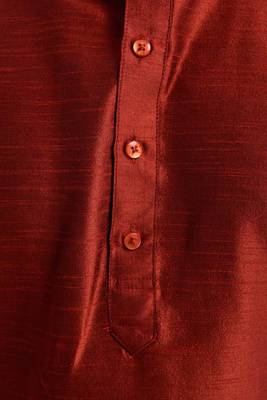 Maroon Plain Silk Blend Dhoti Kurta 4
