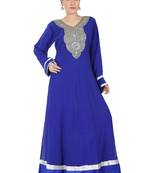Blue embroidered georgette islamic-kaftans